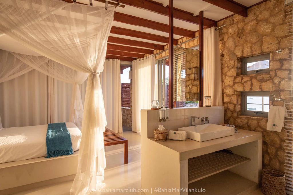 Sea View Bedrooms at Bahia Mar Boutique Hotel, Vilankulos, Mozambique.