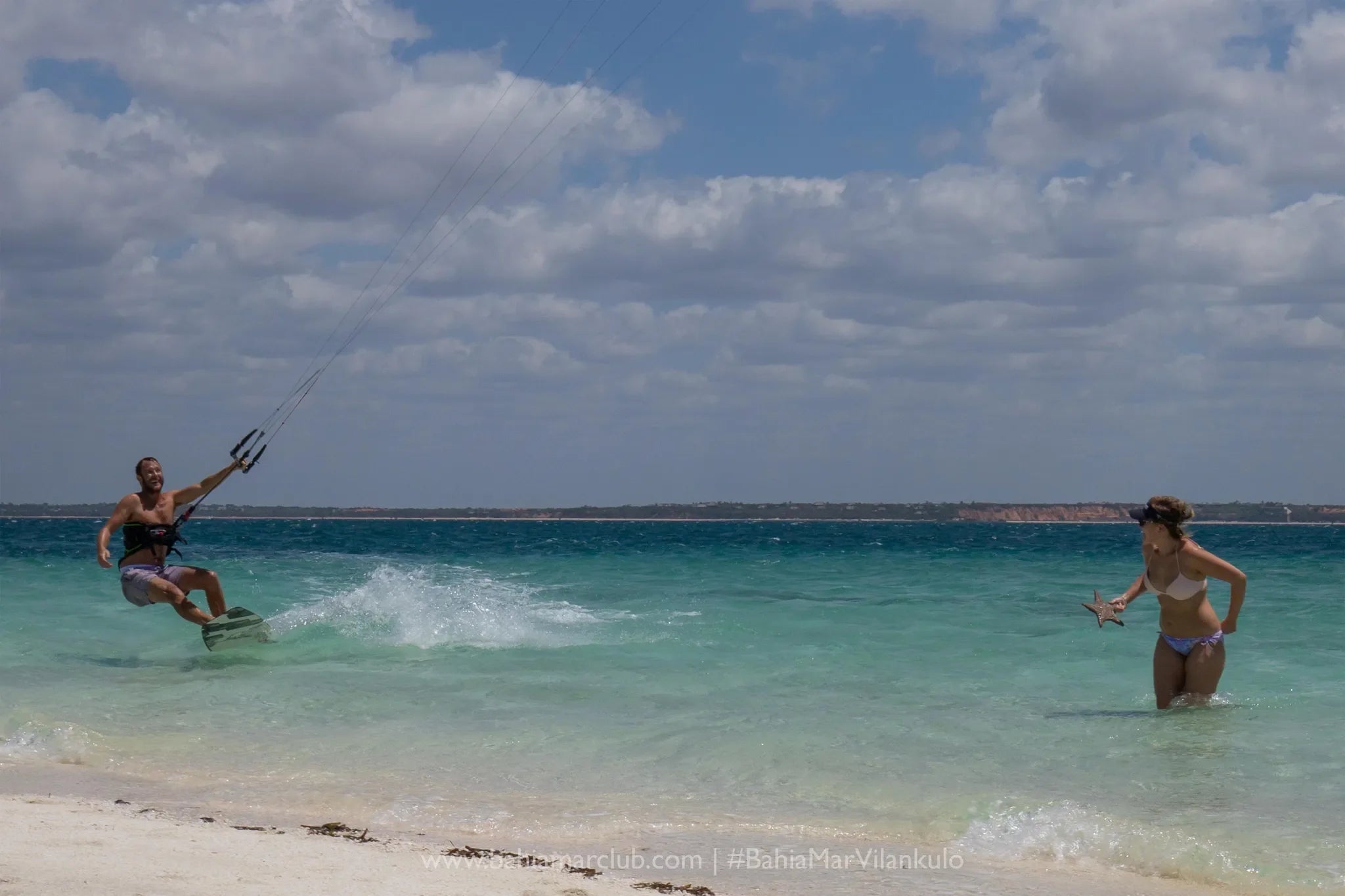 Kitesurfing at Bahia Mar Boutique Hotel, Vilankulos, Mozambique.