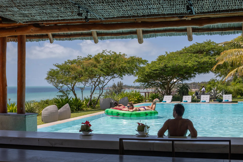 Pool overlooking the ocean at Bahia Mar at Bahia Mar Boutique Hotel, Vilankulos, Mozambique.