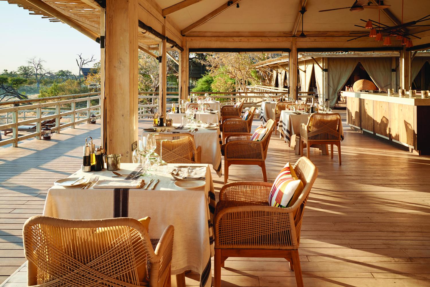 Dining at Savute Elephant Lodge