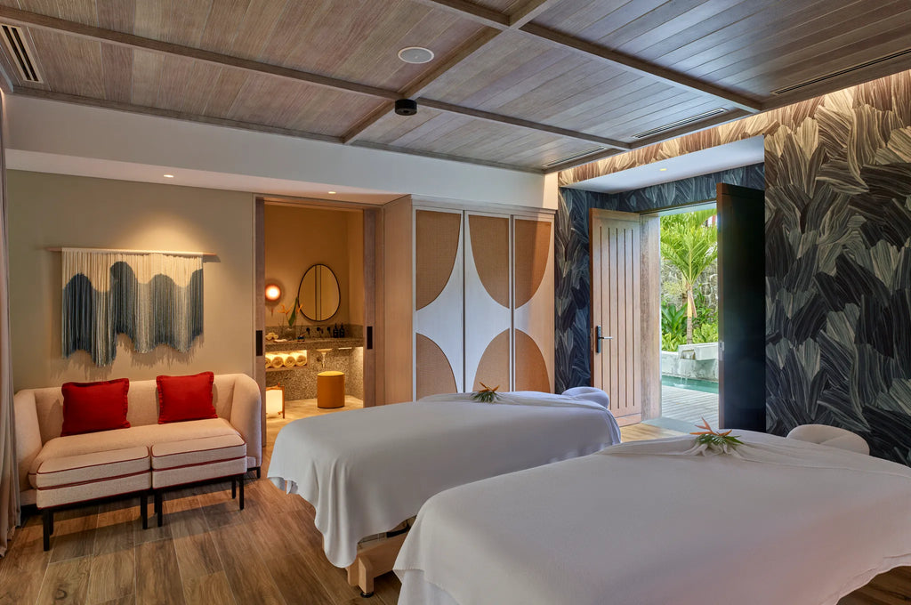 Couple treatment room at Canopy by Hilton Seychelles Resort, Mahe Island, Seychelles.
