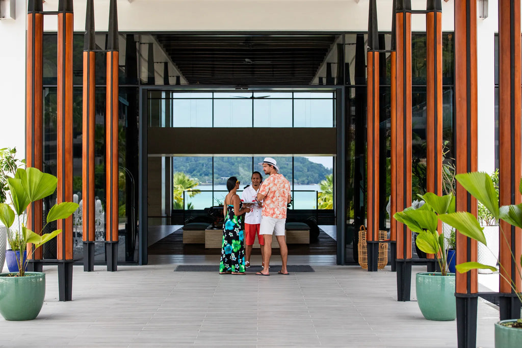 Entrance at Canopy by Hilton Seychelles Resort, Mahe Island, Seychelles.