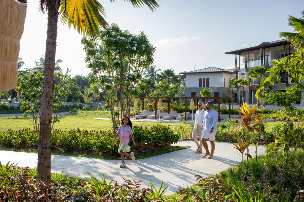 Garden area at Canopy by Hilton Seychelles Resort, Mahe Island, Seychelles.