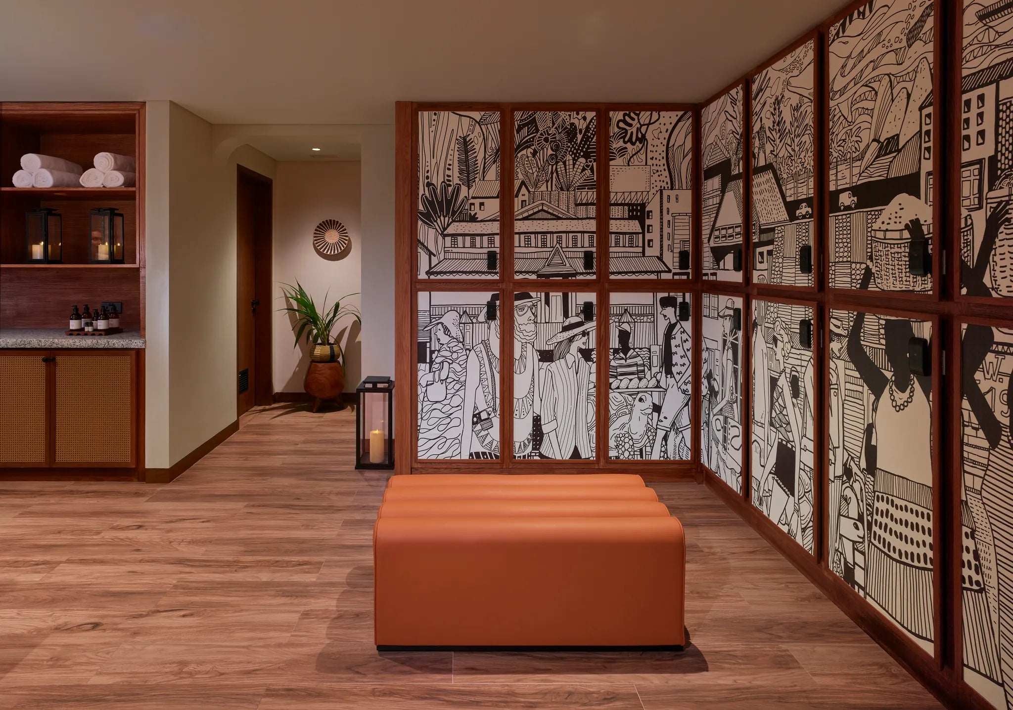 Transfer lounge at Canopy by Hilton Seychelles Resort, Mahe Island, Seychelles.