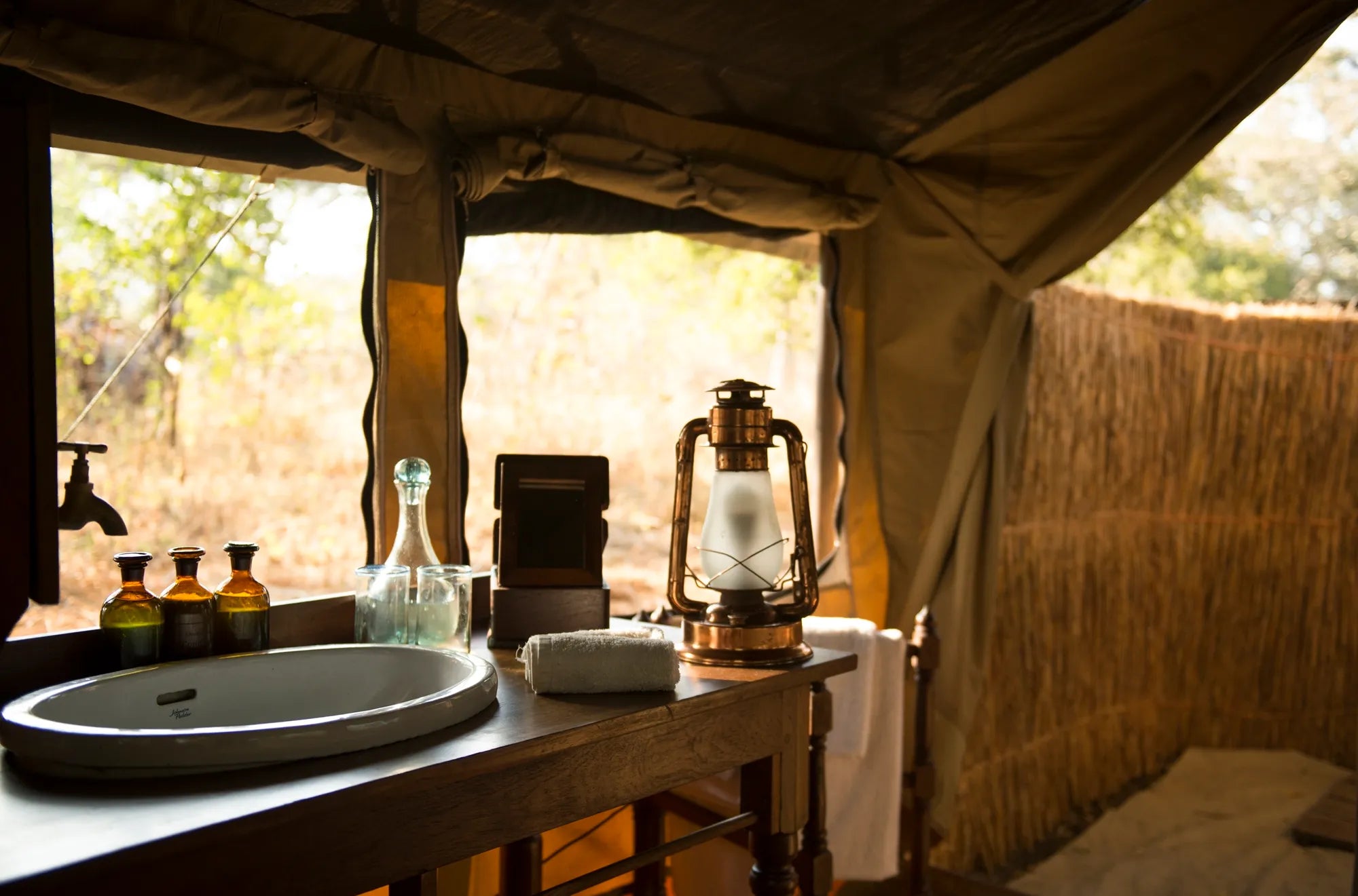 Bathroom at Chada Katavi, Katavi National Park, Tanzania.