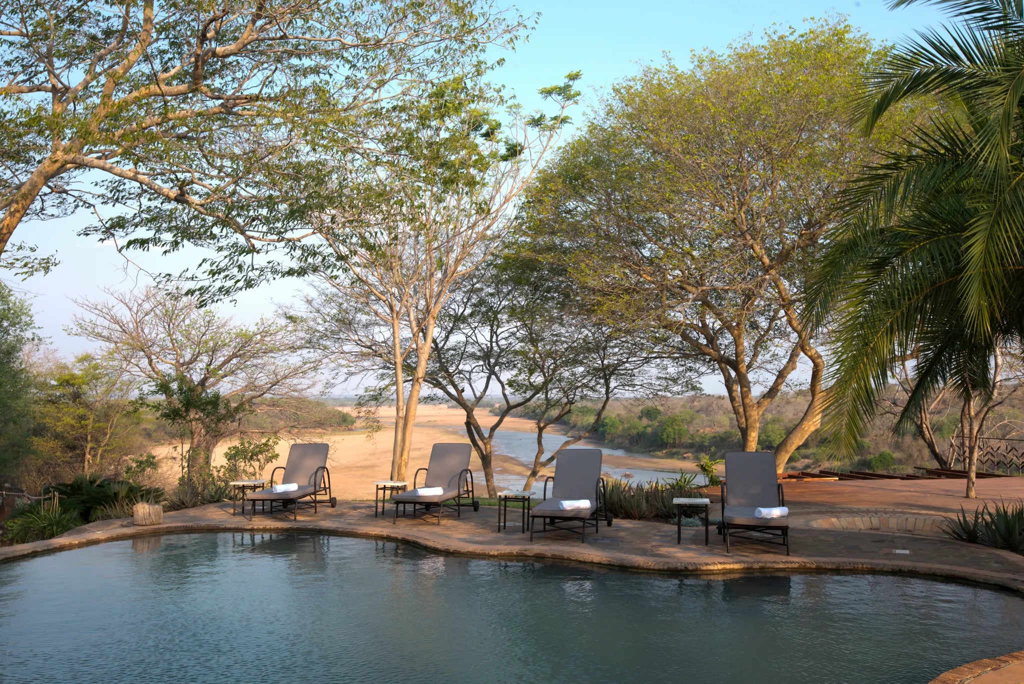 Chilo Gorge Swimming Pool at Chilo Gorge Safari Lodge, Gonarezhou National Park, Zimbabwe.