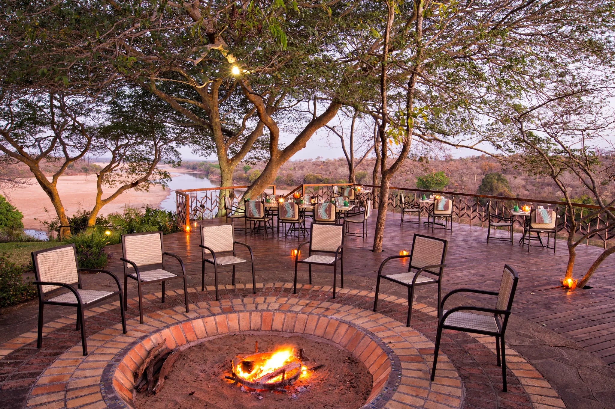 Firepit at Chilo Gorge Safari Lodge, Gonarezhou National Park, Zimbabwe.