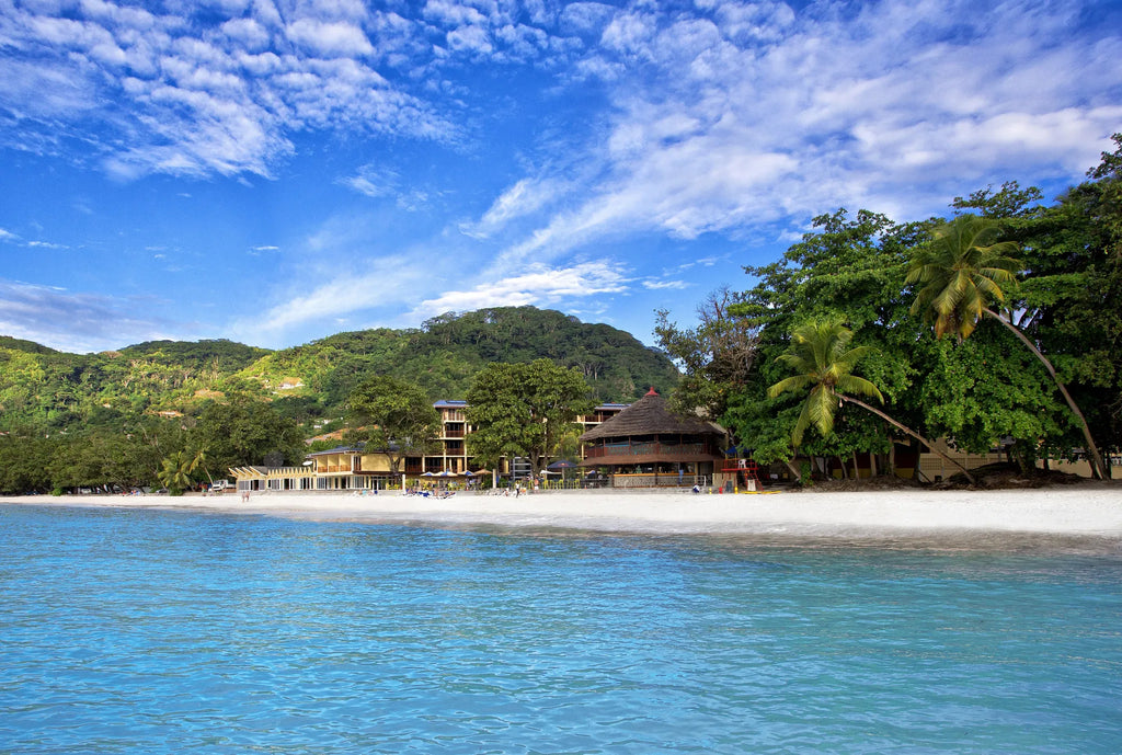 Coral Strand Smart Choice Hotel - Beau Vallon Beach at Coral Strand Smart Choice, Mahe Island, Seychelles.