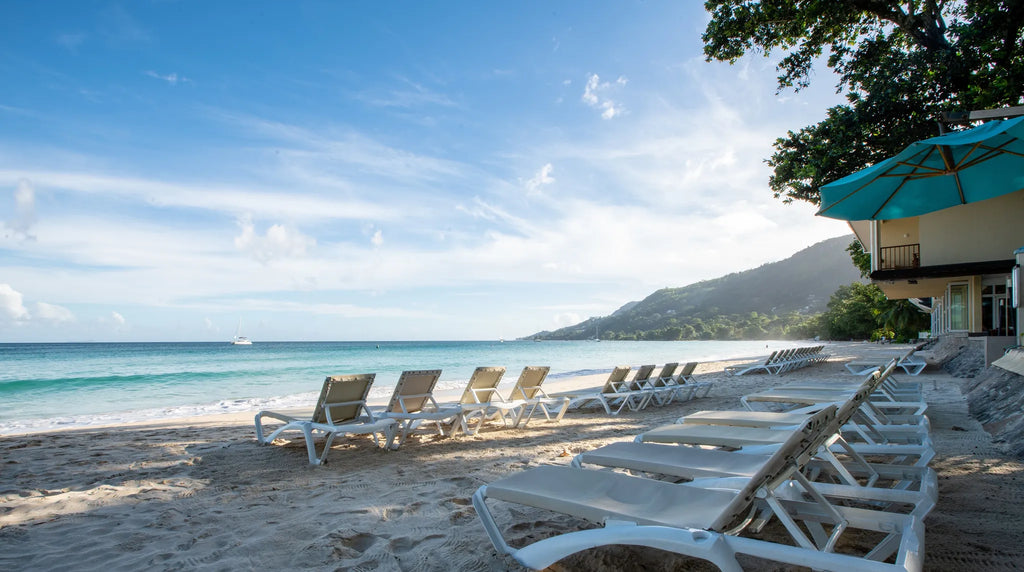 Coral Strand Smart Choice Hotel - Beau Vallon Beach at Coral Strand Smart Choice, Mahe Island, Seychelles.