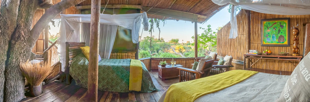 Room at Delta Camp at Delta Camp, Moremi Game Reserve, Botswana.
