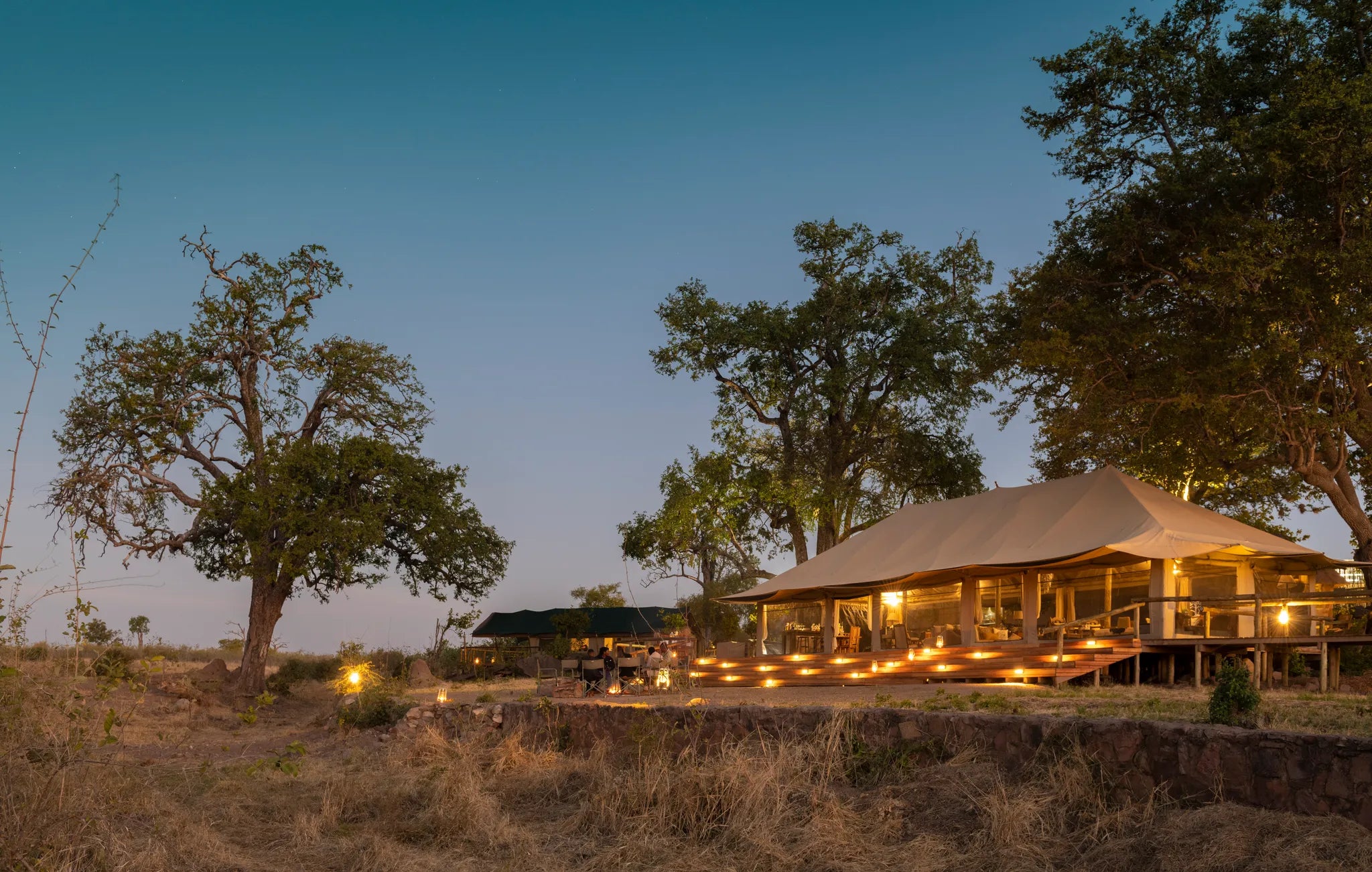 Deteema at dusk at Deteema Springs Camp, Western Hwange National Park, Zimbabwe.