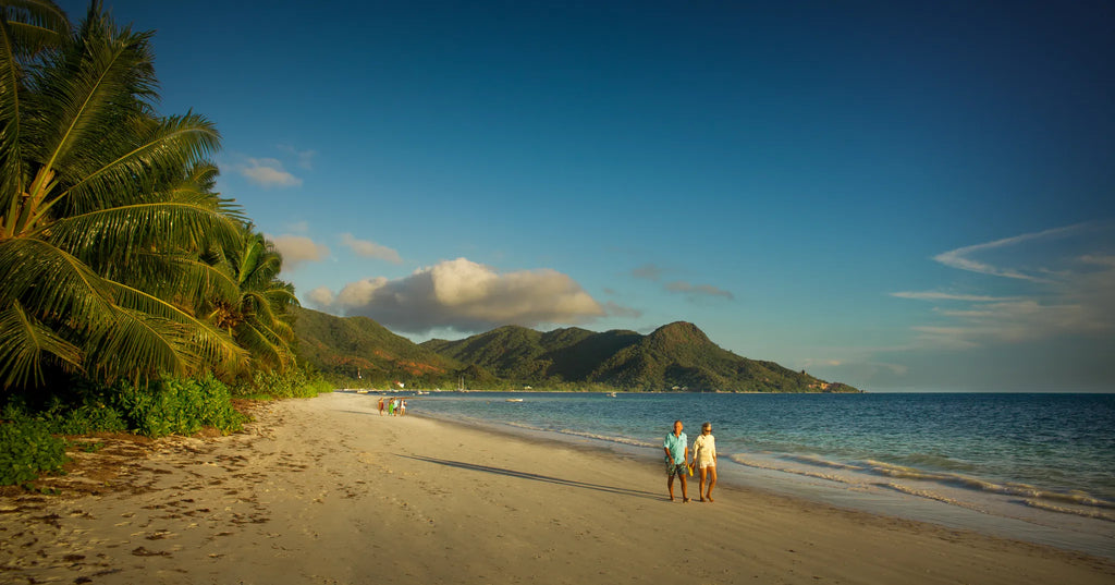 Dhevatara Beach at Dhevatara Beach Hotel, Praslin Island, Seychelles.