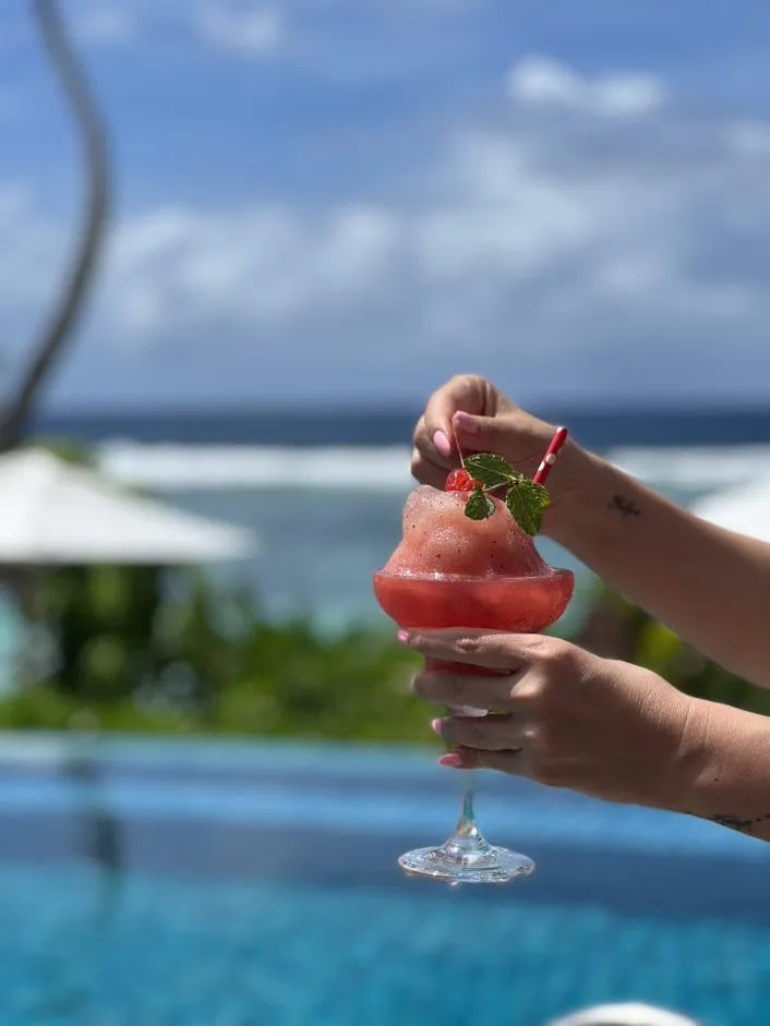 Bar at DoubleTree by Hilton Seychelles Allamanda Resort and Spa, Mahe Island, Seychelles.