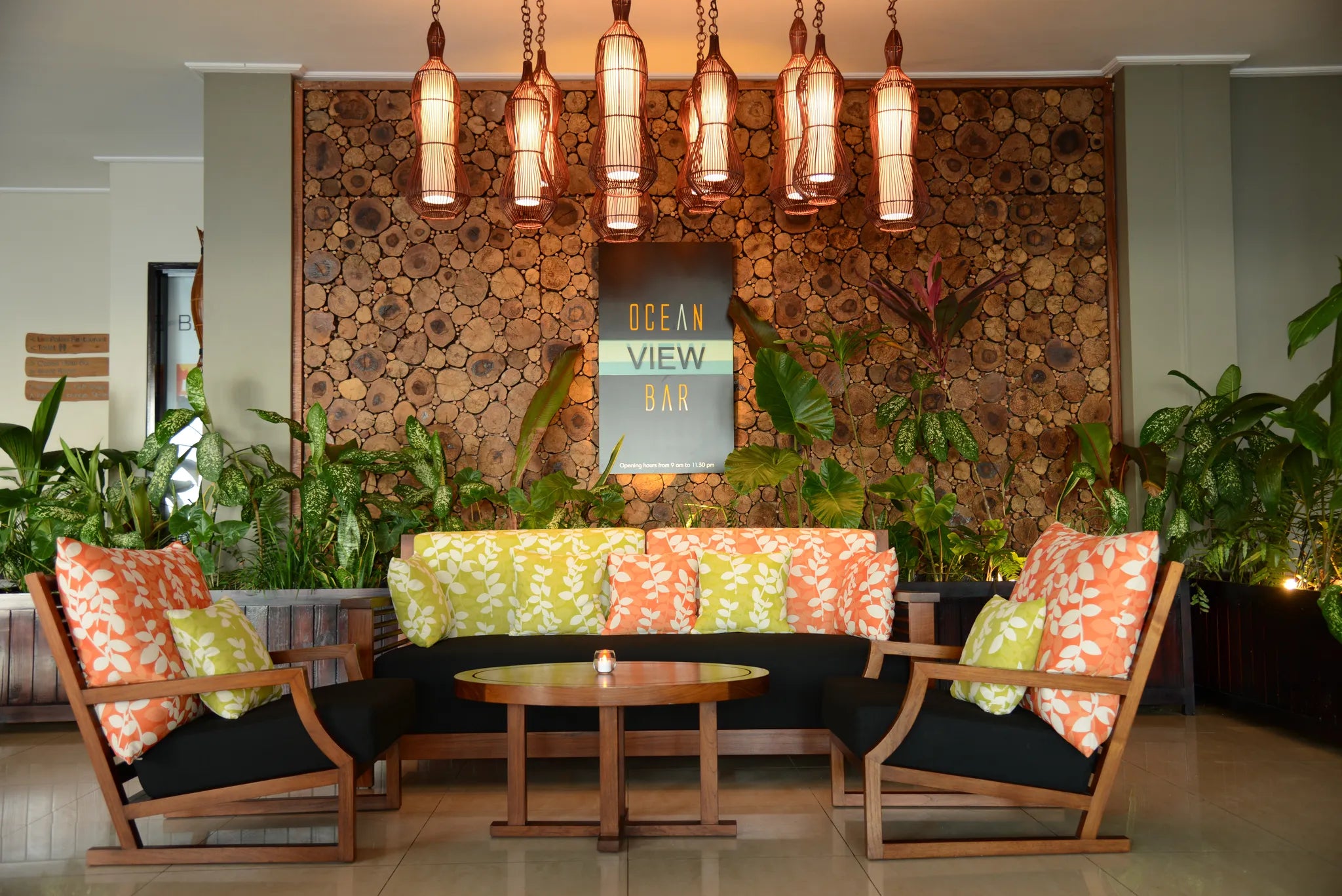 Ocean View Bar at DoubleTree by Hilton Seychelles Allamanda Resort and Spa, Mahe Island, Seychelles.