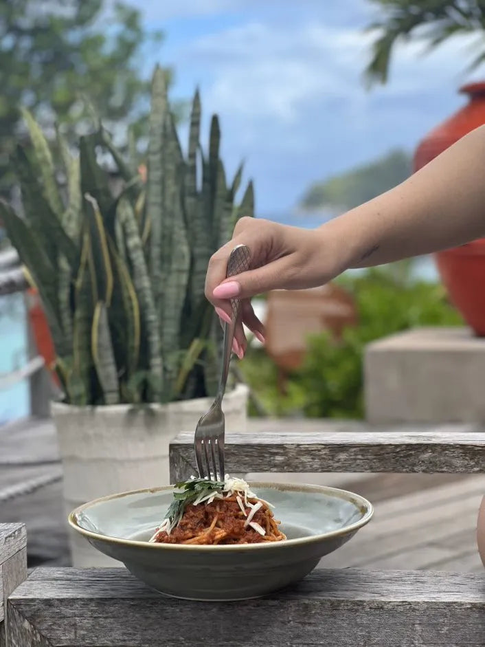 Pasta at DoubleTree by Hilton Seychelles Allamanda Resort and Spa, Mahe Island, Seychelles.