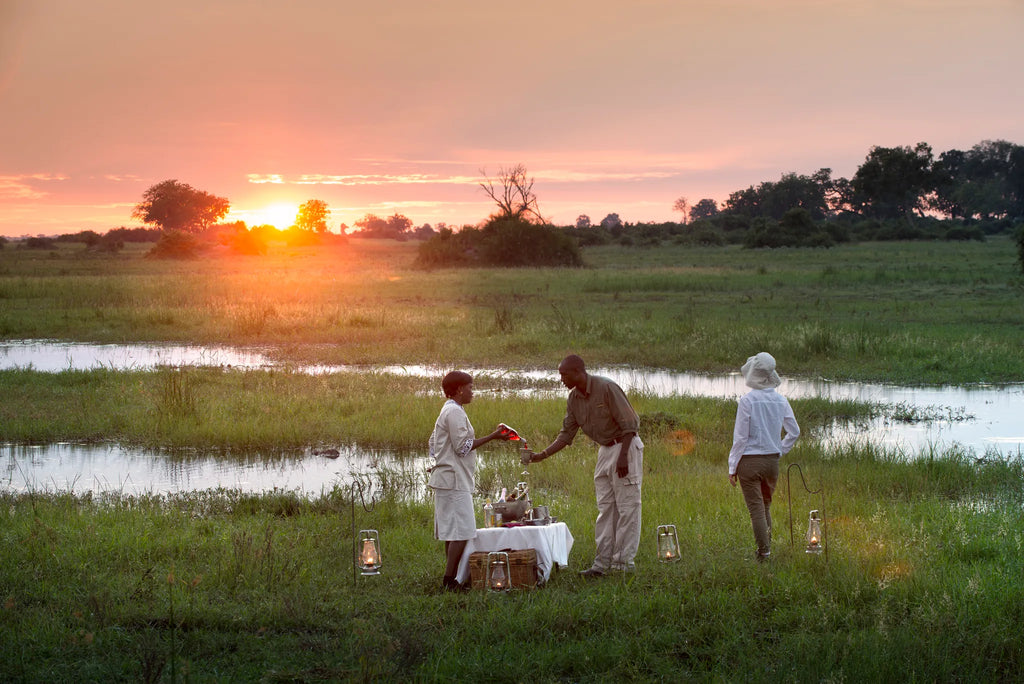 Duba Sundowners at Duba Plains Camp, Duba Plains Private Reserve, Botswana.