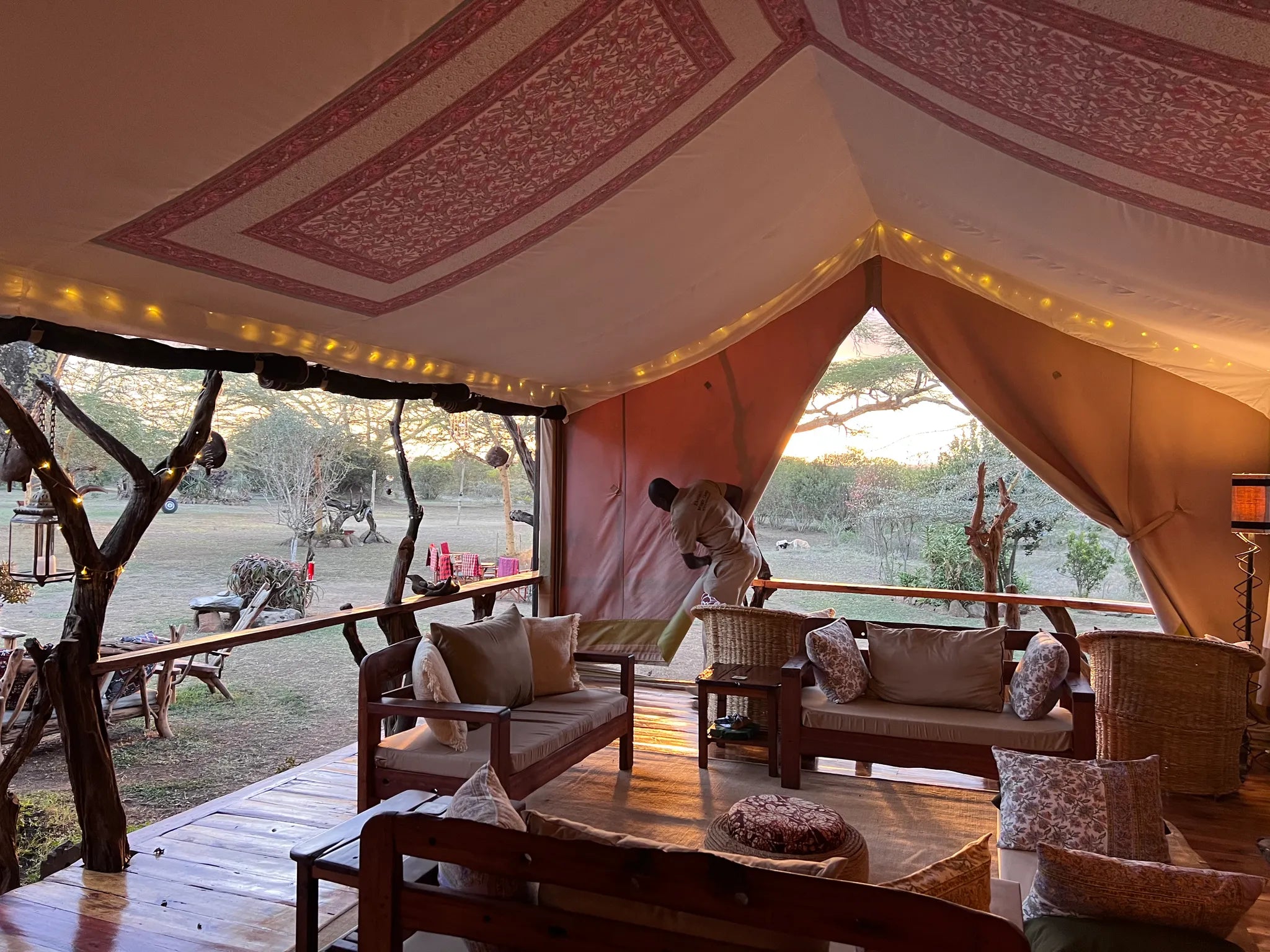 Mess tent at Ekorian’s Mugie Camp, Mugie Wildlife Conservancy, Kenya.