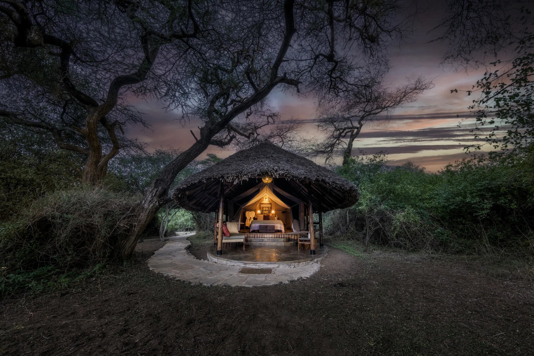 Tortilis Camp Amboseli at Elewana Tortilis Camp Amboseli, Amboseli National Park, Kenya.