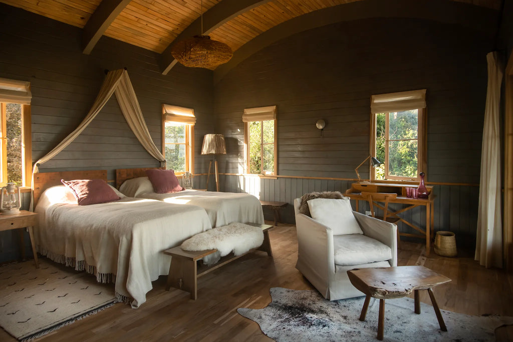 Twin bedroom at Entamanu Ngorongoro, Ngorongoro Crater, Tanzania.