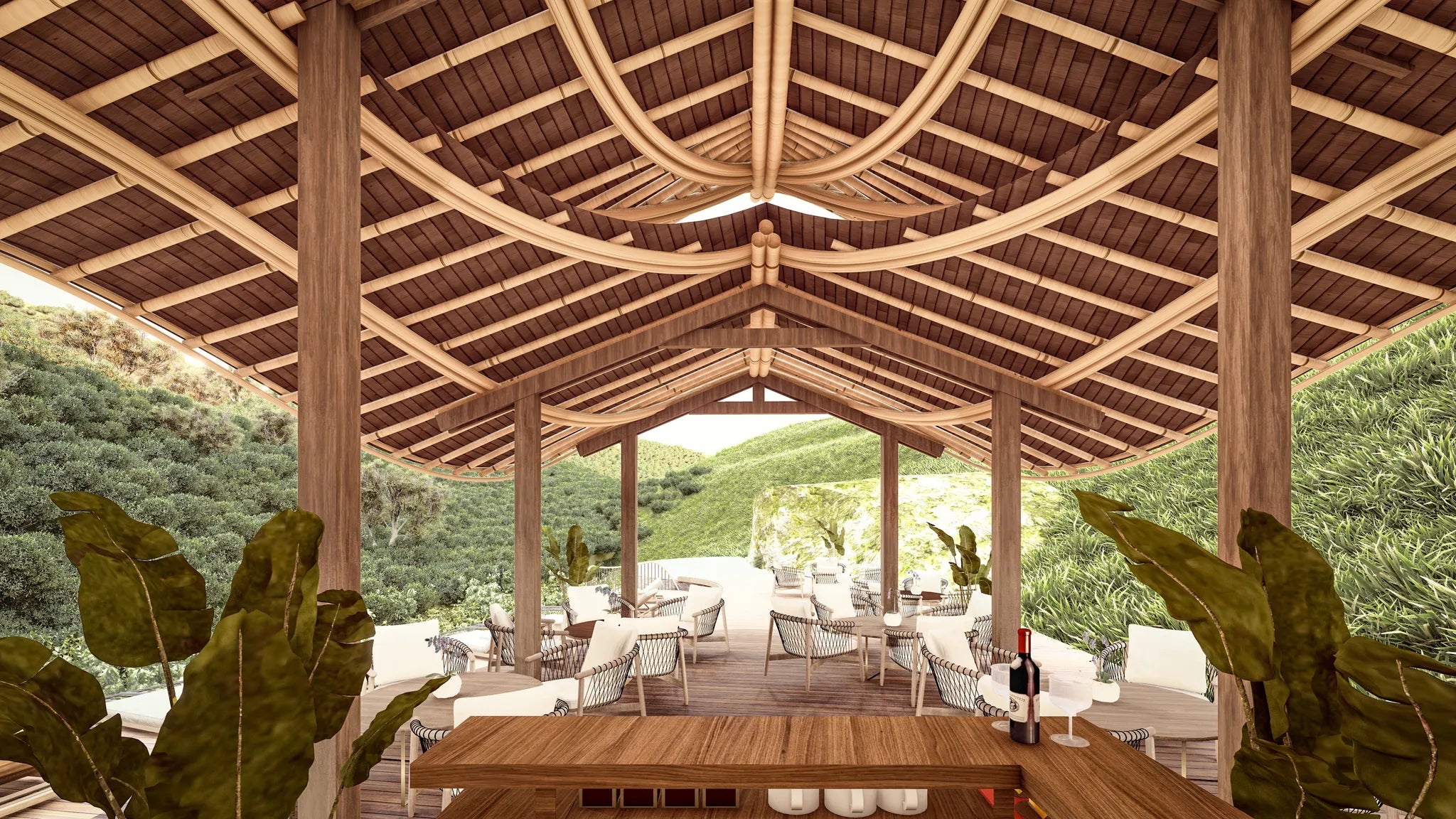 Erebero Hills - Pool Bar Mess Area at Erebero Hills, Bwindi Impenetrable Forest National Park, Uganda.