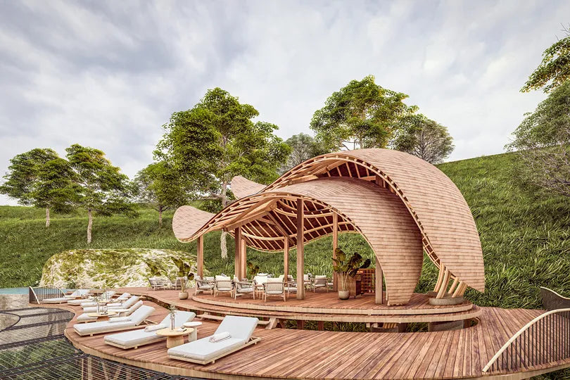 Erebero Hills - Pool Deck and Loungers at Erebero Hills, Bwindi Impenetrable Forest National Park, Uganda.