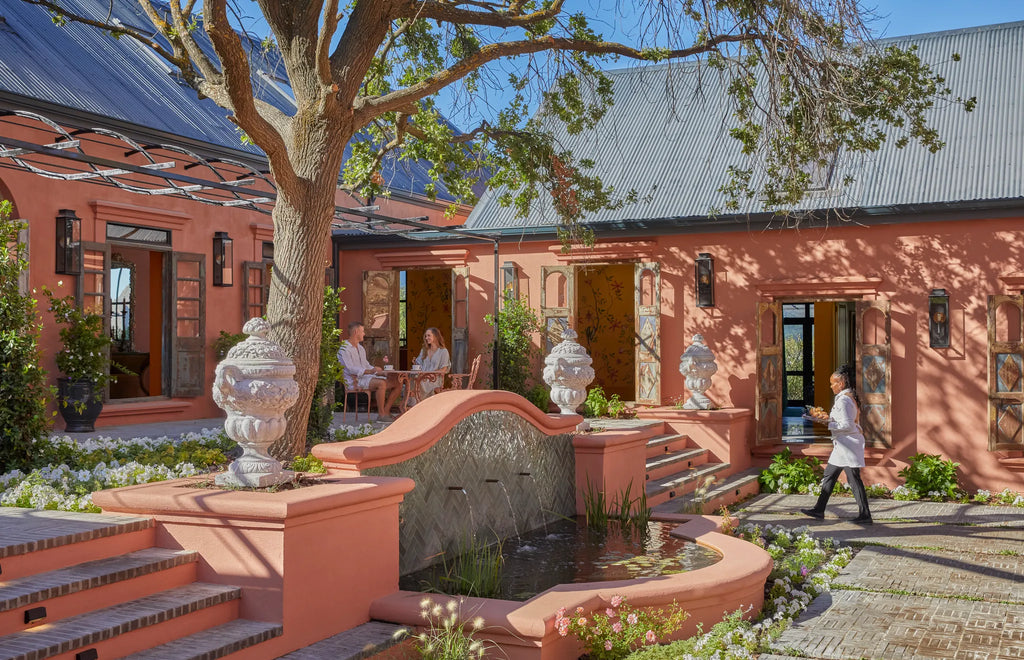 Franschhoek House Courtyard at Franschhoek House at La Residence, Franschhoek, South Africa.