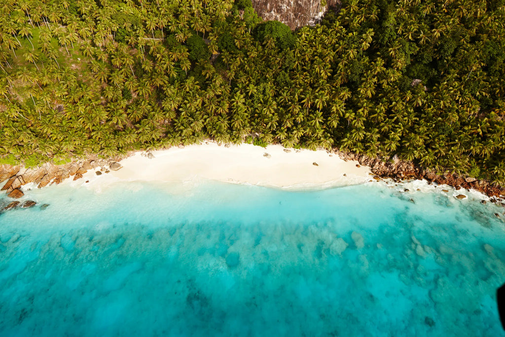 Anse Victorin Beach at Fregate Island Private, Fregate Island, Seychelles.