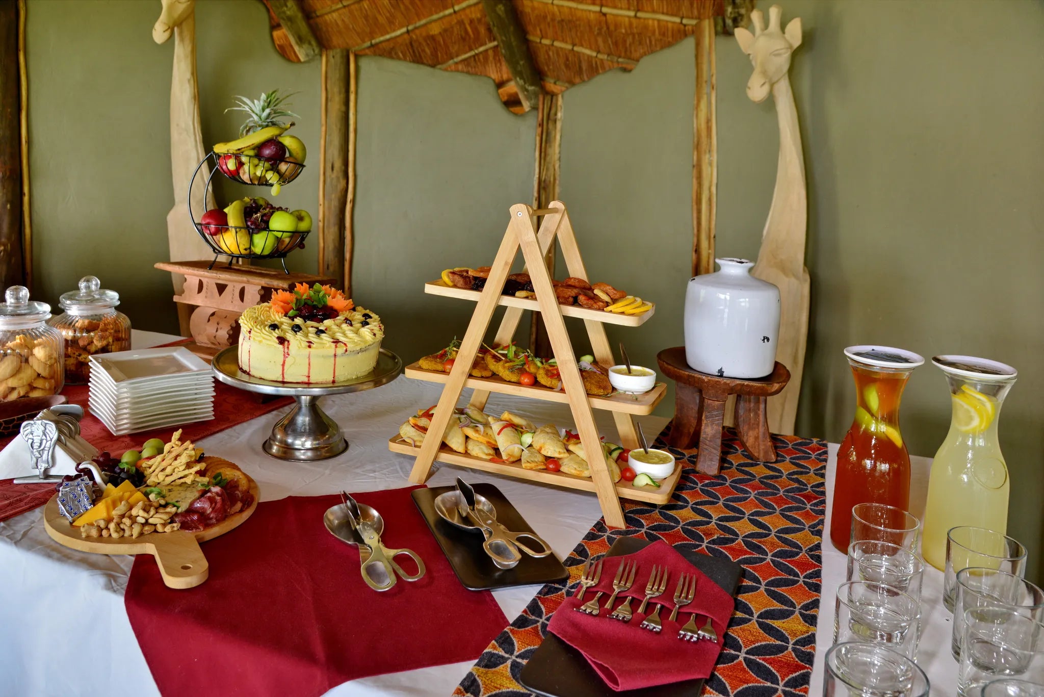High Tea at Ghoha Hills Savuti Lodge, Savuti - Chobe National Park, Botswana.