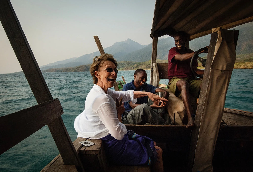 Boating at Greystoke, Mahale, Mahale Mountain National Park, Tanzania.