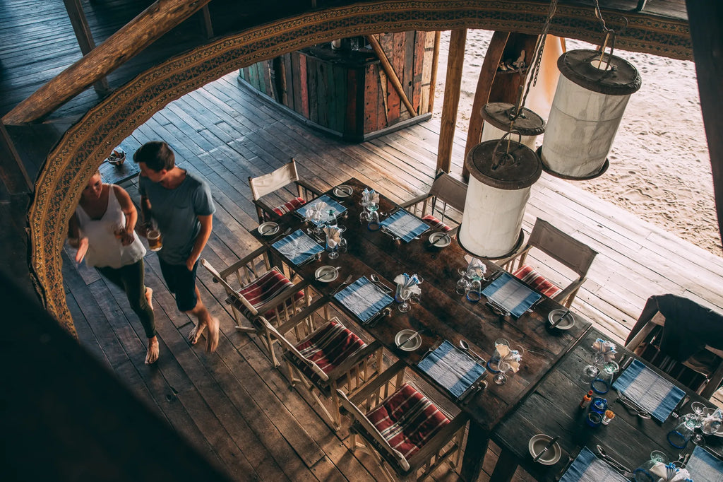 Dining at Greystoke, Mahale, Mahale Mountain National Park, Tanzania.