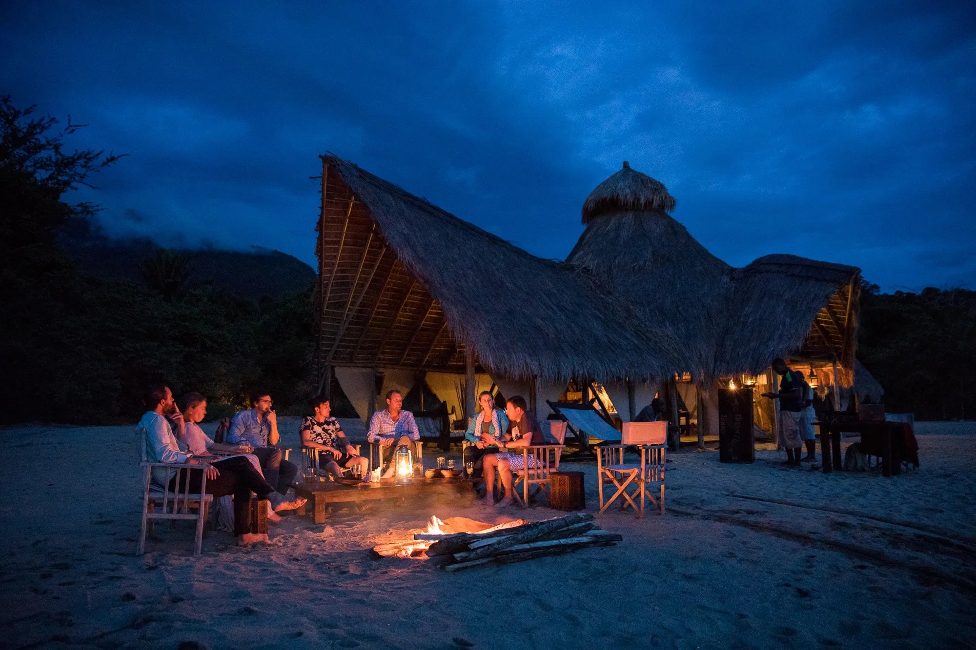 Sundowners at Greystoke, Mahale, Mahale Mountain National Park, Tanzania.