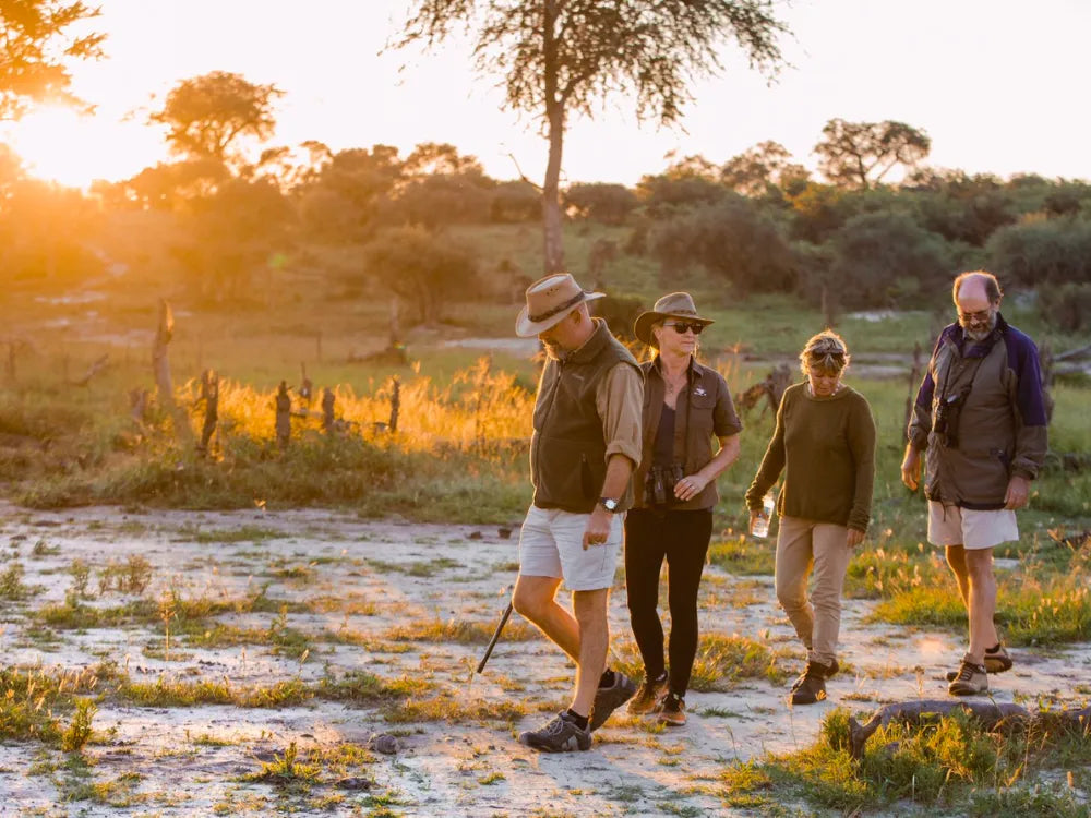 Guided walk at Hideaways Mogotlho Safari Lodge, Khwai River, Khwai, Botswana.
