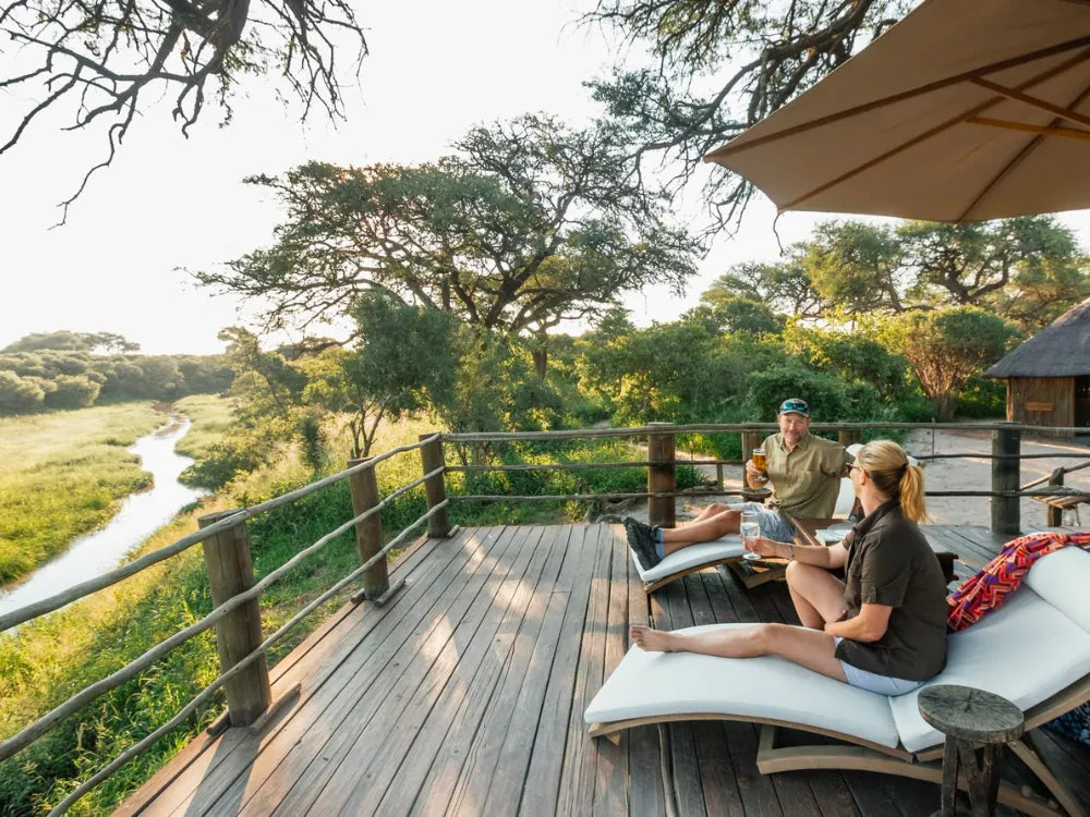 Main area - Deck at Hideaways Mogotlho Safari Lodge, Khwai River, Khwai, Botswana.
