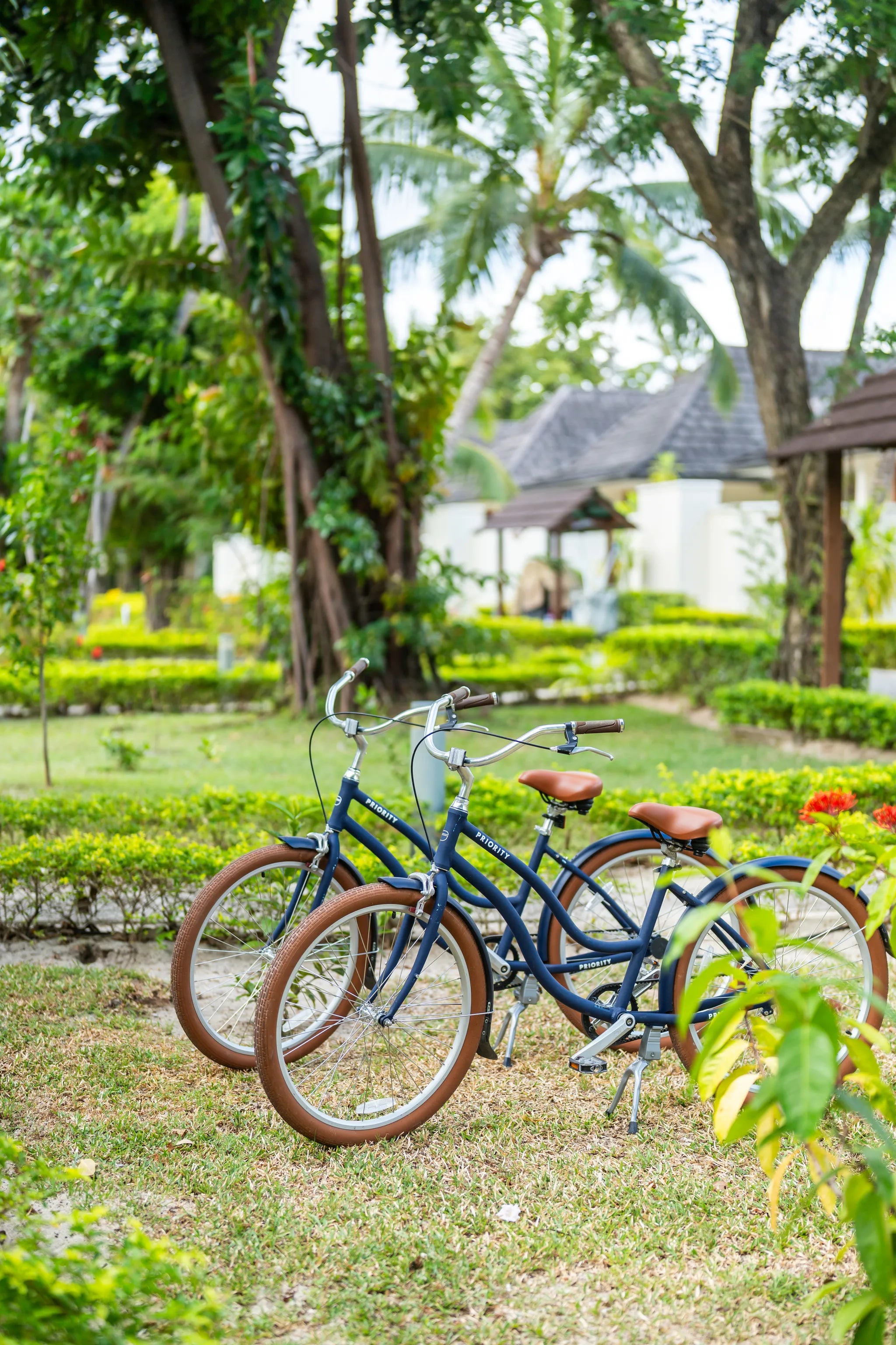 Bicycles at Hilton Seychelles Labriz Resort & Spa, Silhouette Island, Seychelles.