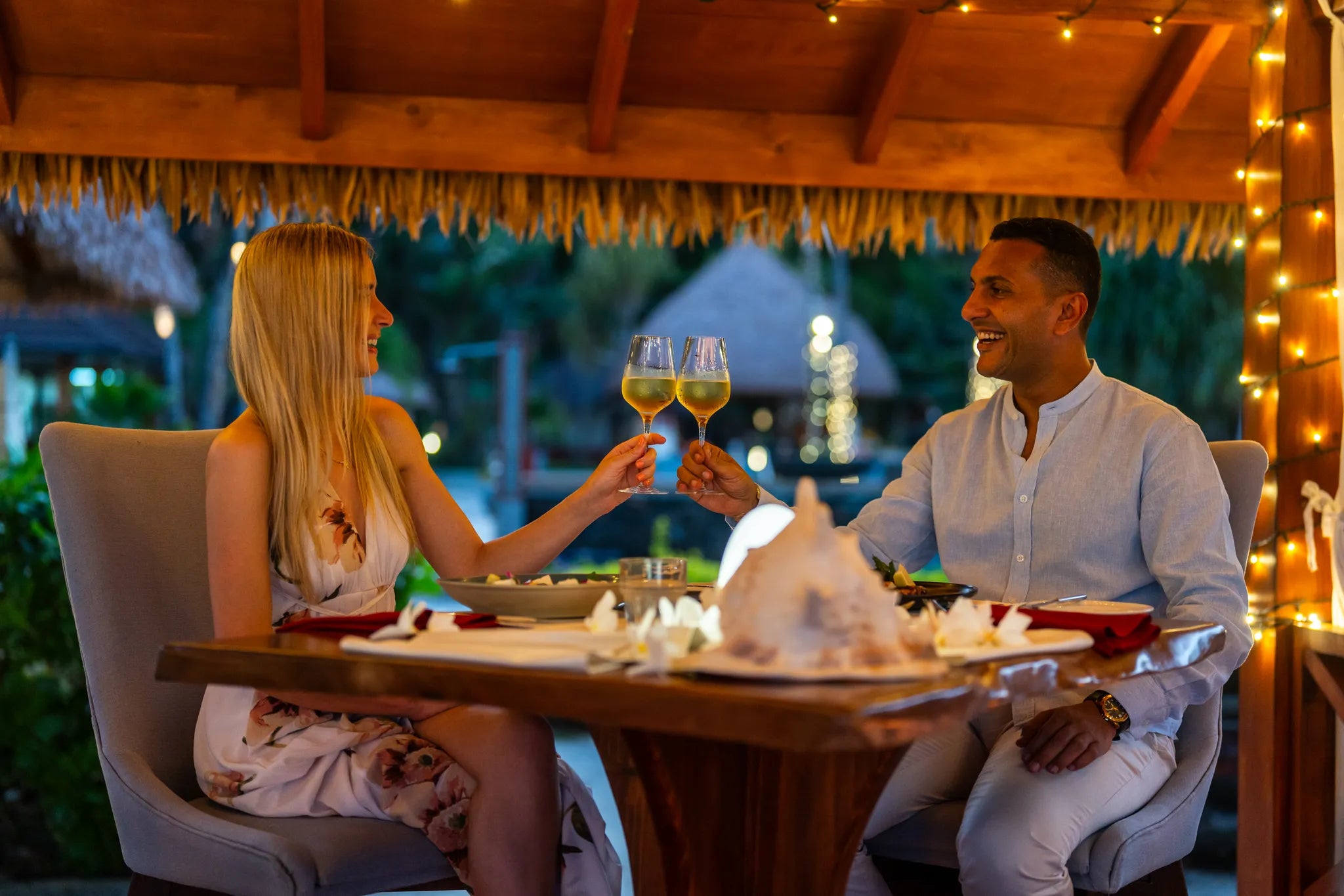 Candle Light Dinner at Hilton Seychelles Labriz Resort & Spa, Silhouette Island, Seychelles.