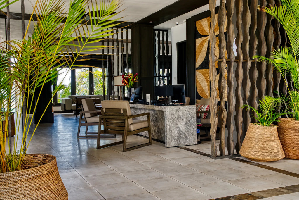 Front Desk at Hilton Seychelles Northolme Resort & Spa, Mahe Island, Seychelles.