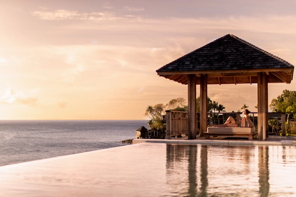 Sunset at Hilton Seychelles Northolme Resort & Spa, Mahe Island, Seychelles.