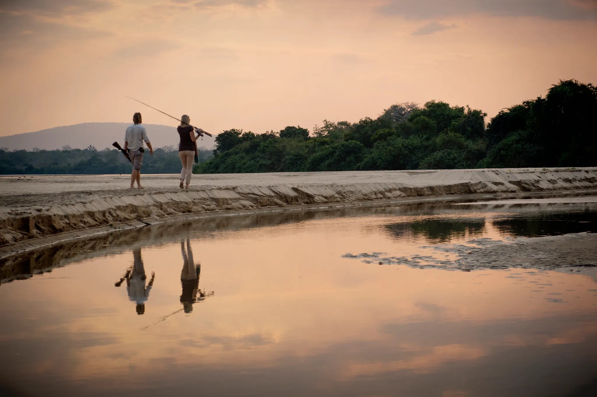 Fishing at Kiba Point Selous, Nyerere National Park, Tanzania.