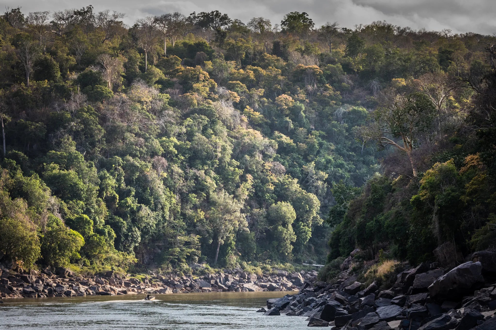 Stieglers Gorge at Kiba Point Selous, Nyerere National Park, Tanzania.