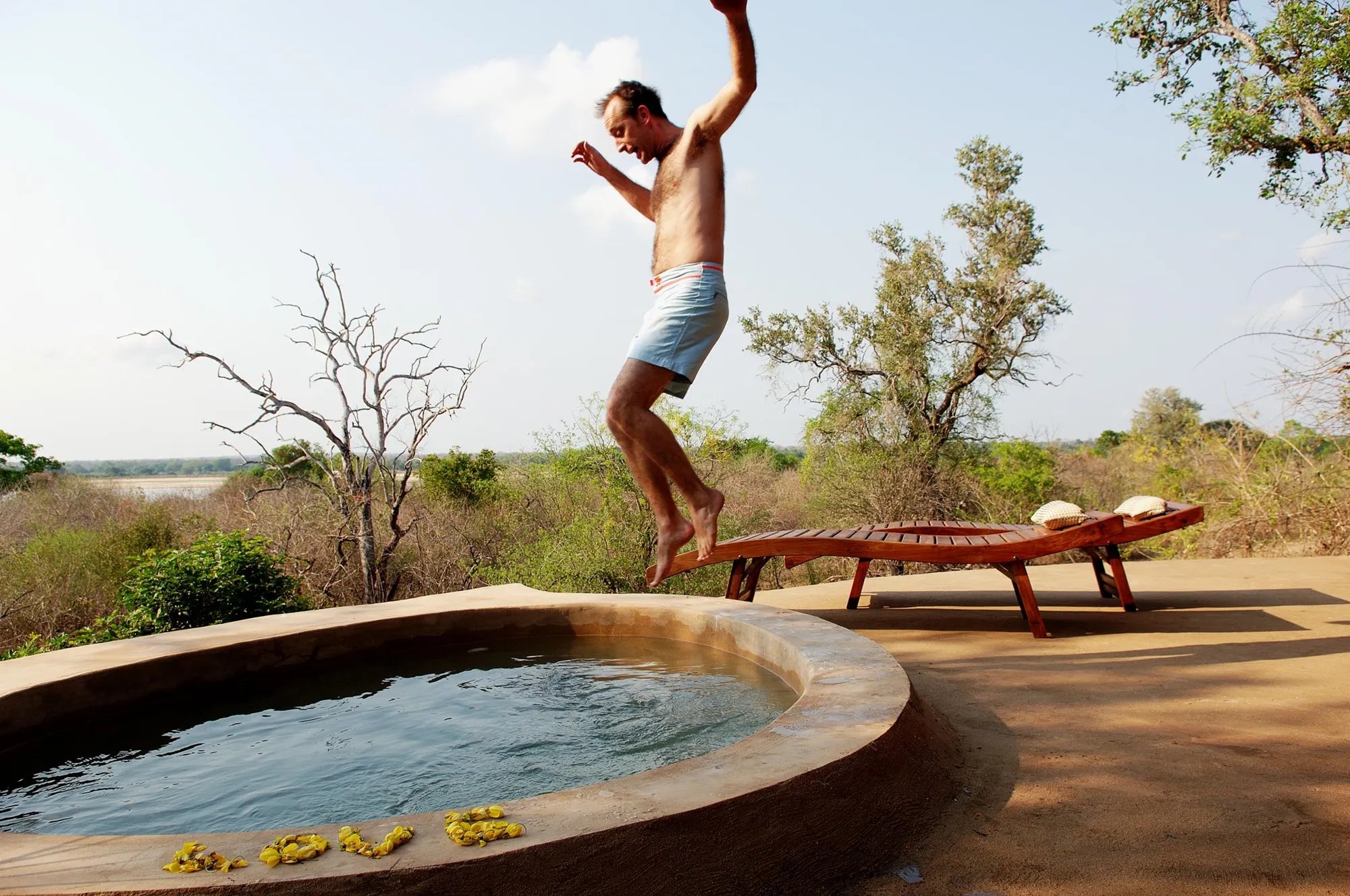 Swimming at Kiba Point Selous, Nyerere National Park, Tanzania.