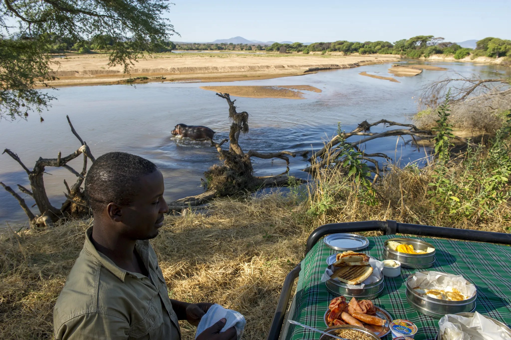 Bush breakfast at Kigelia Ruaha, Ruaha National Park, Tanzania.