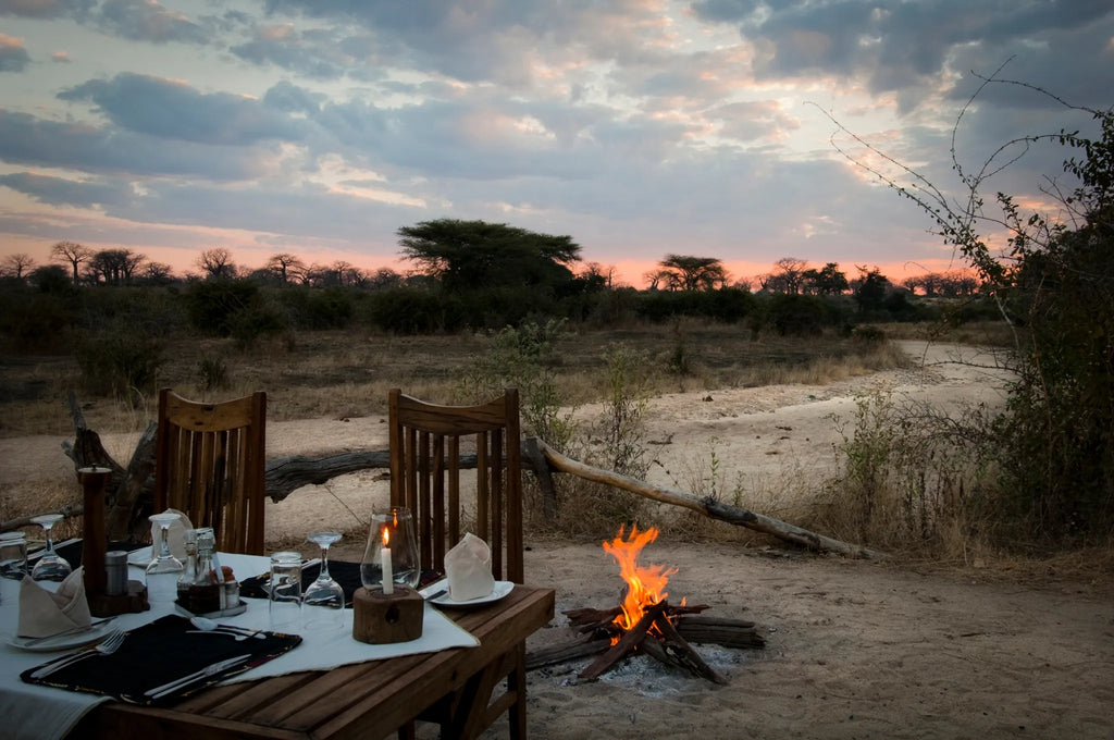 Fireside at Kigelia Ruaha, Ruaha National Park, Tanzania.