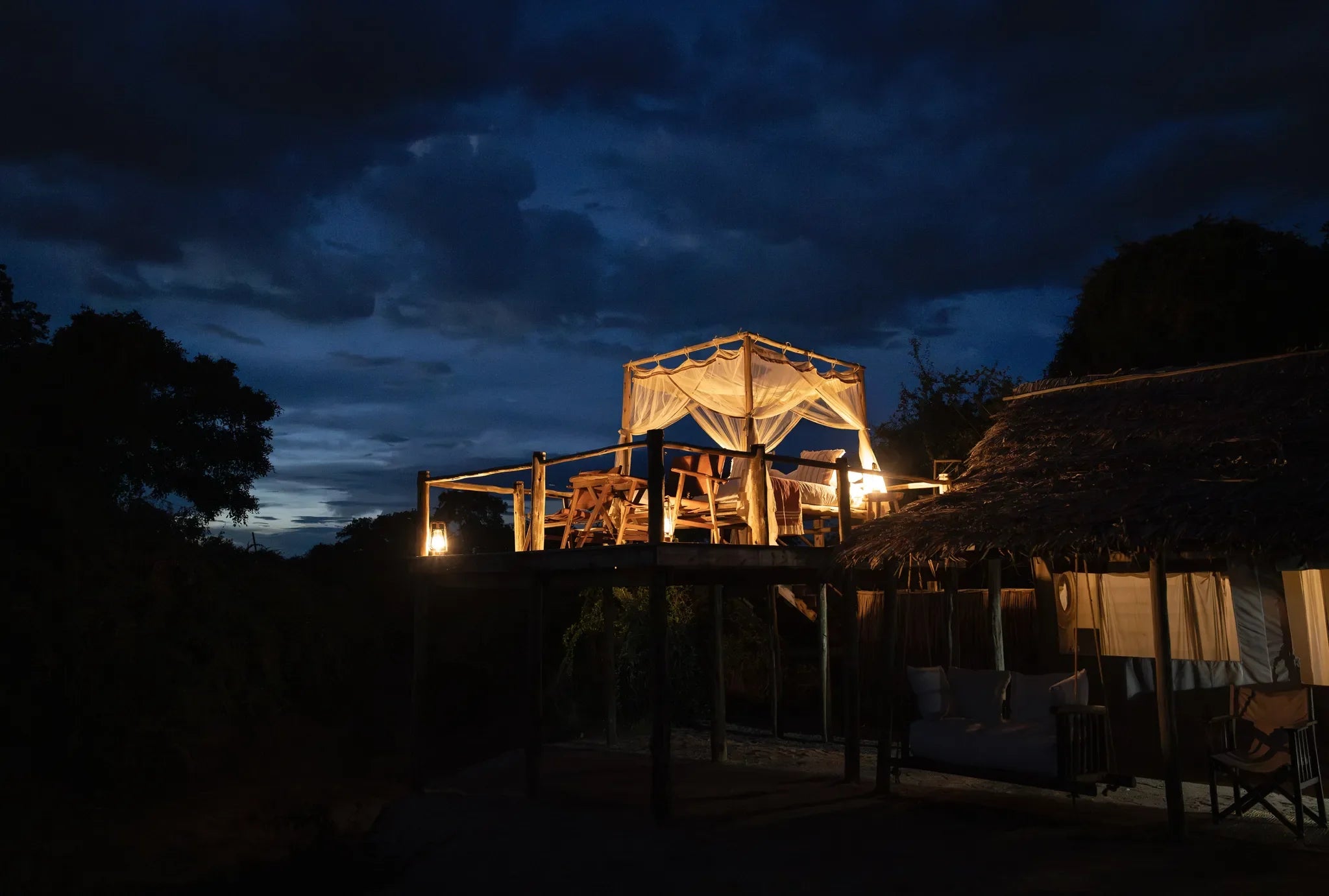 Kigelia star beds at Kigelia Ruaha, Ruaha National Park, Tanzania.