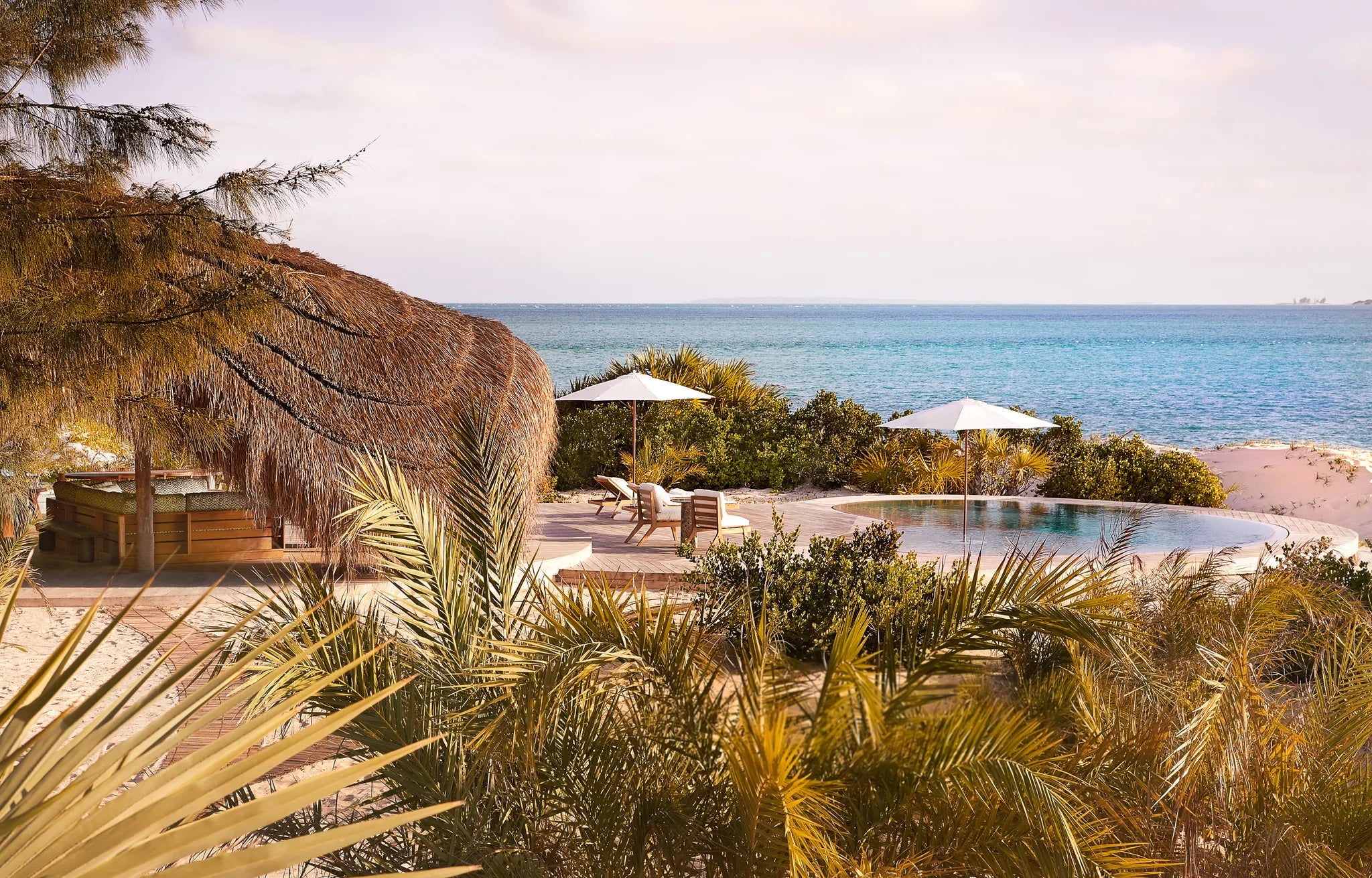 Private pool and day area at Kisawa Sanctuary, Benguerra Island, Mozambique.