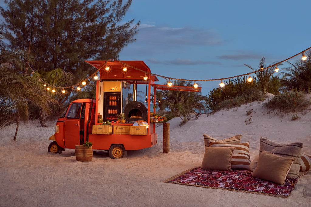 Pizza tuk tuk at Kisawa Sanctuary, Benguerra Island, Mozambique.