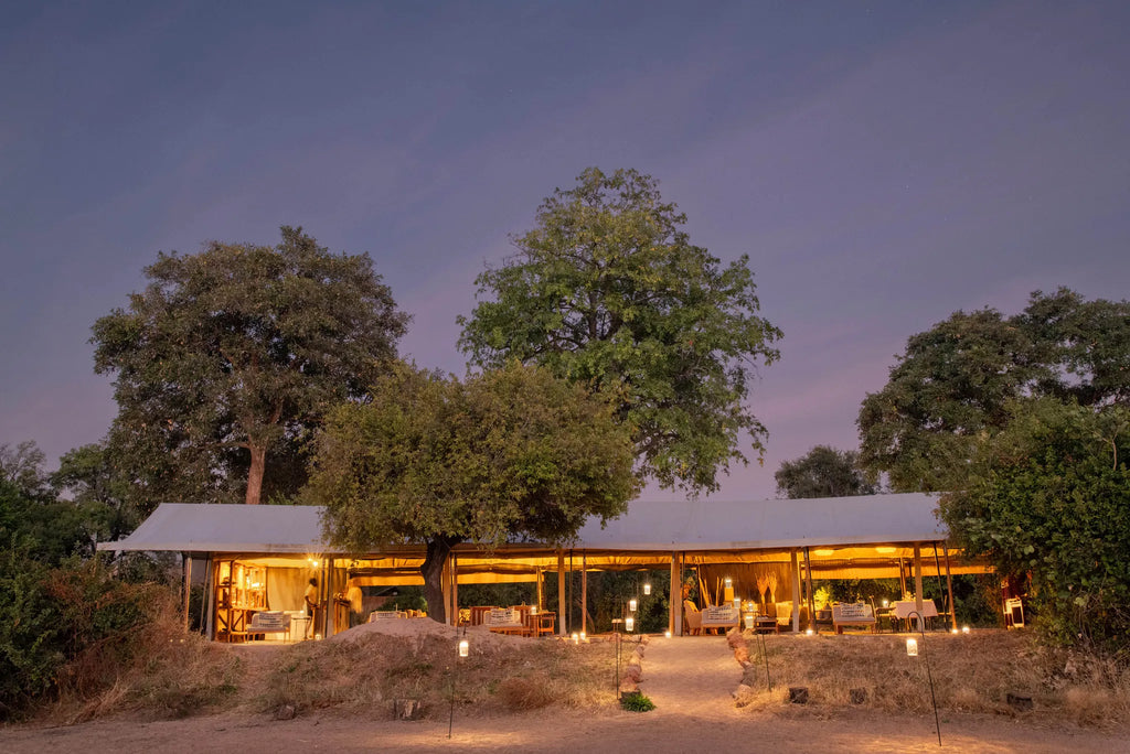 Kokoko - Main Area Exterior After Sunset at Kokoko Camp, Ruaha National Park, Tanzania.