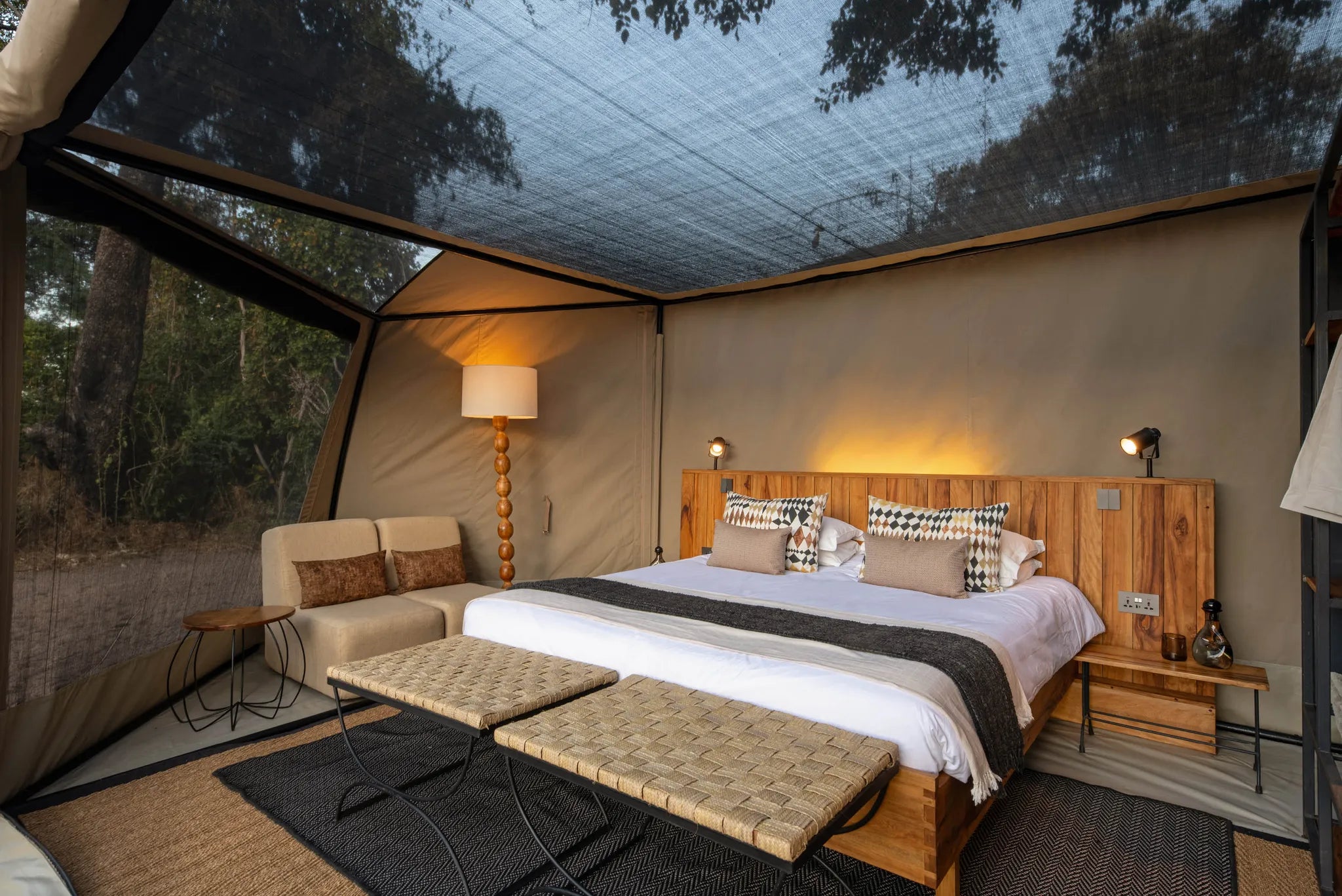 Kokoko - Tent Interior at Kokoko Camp, Ruaha National Park, Tanzania.