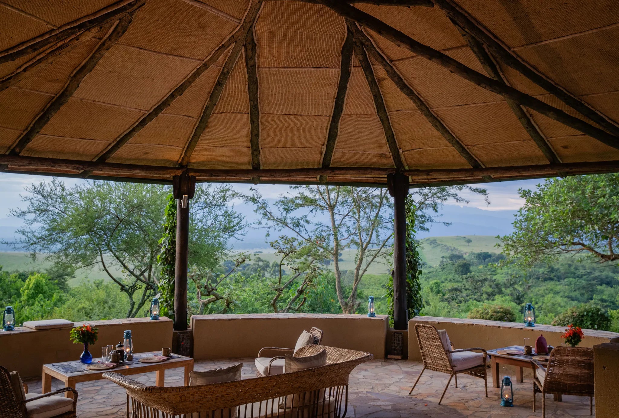 Kyambura Gorge Lodge at Kyambura Gorge Lodge, Southern Queen Elizabeth National Park, Uganda.