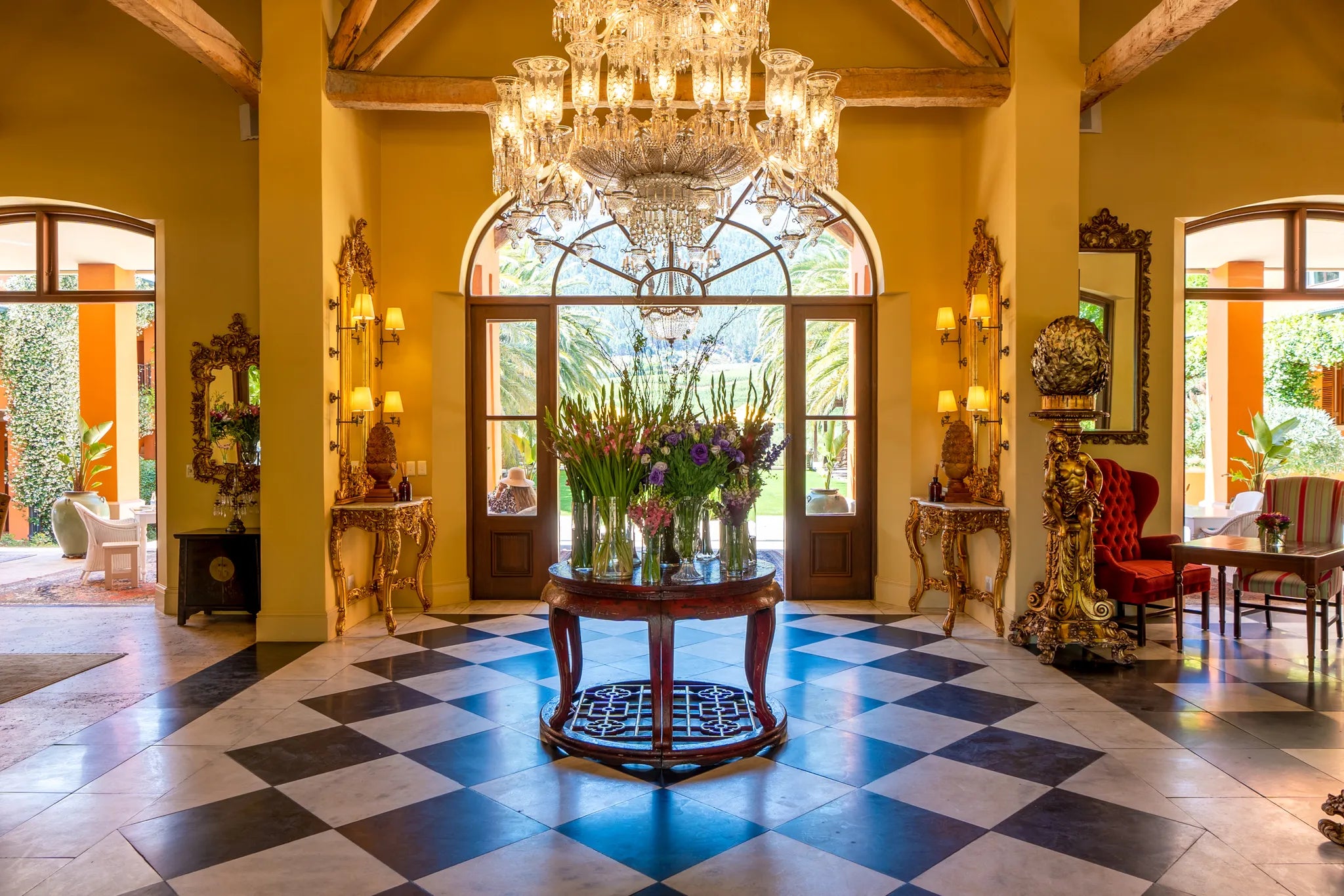 La Residence Entrance at La Residence, Franschhoek, South Africa.