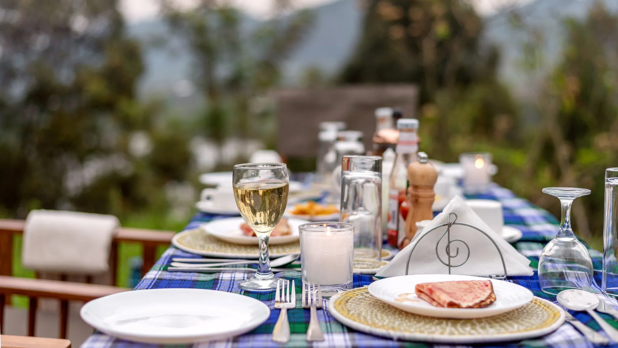 Bush setup at Lake Chahafi Resort, Mgahinga Gorilla National Park, Uganda.